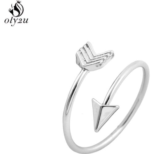 2020 New Fashion Silver Plated Arrow Rings for Women Punk Geometric Open Ring Adjustable Engagement Anillos New Year Gift