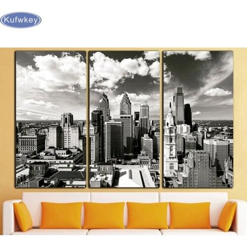 3pcs,5d diy Full square Diamond Painting Cross Stitch Cityscape home decoration painting,Diamond Embroidery,Diamond mosaic