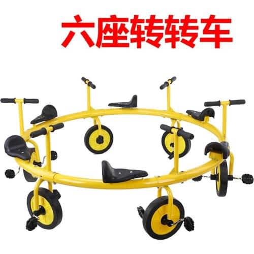 Six-seater, multi-person revolving bicycles to ride and turn, two-seater preschool tricycle