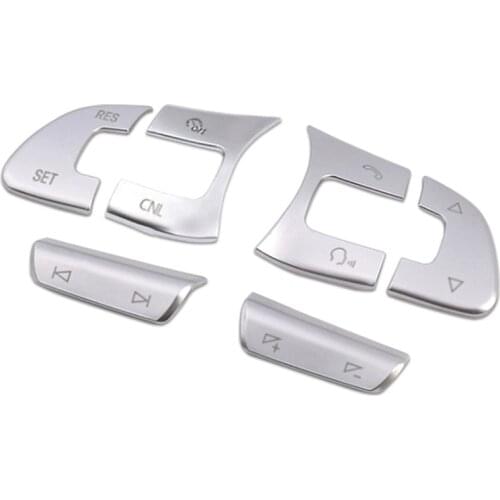 6Pcs Car Steering Wheel Button Knob Trim Cover Sticker for Passat B7 B8 JETTA Tiguan GOLF MK7 Automotive Interior Trim