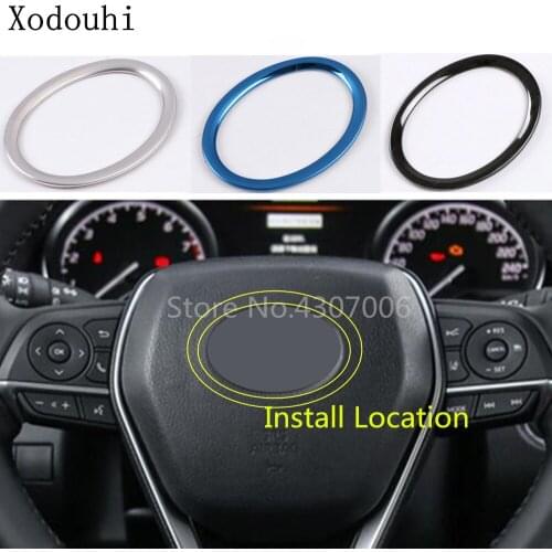 Car Stick Styling Cover Steering Wheel Interior Log Kit Trim Lamp Frame 1pcs For Toyota New Camry XV70 2017 2018 2019 2020