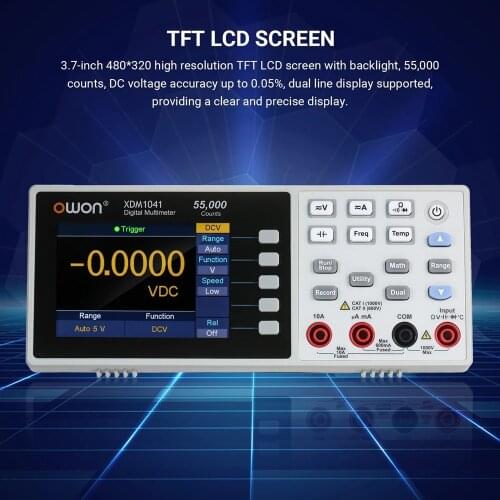 Owon XDM1041 USB/RS232 Digital Multimeter 55000 Counts High Accuracy Universal Desktop Multimeters Meter With 3.7Inch LCD Screen