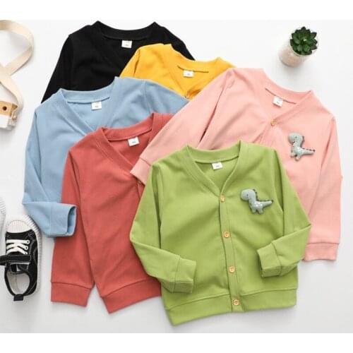 Customizable Little Dinosaur CHILDRENS Cardigan 2020 Autumn Childrenswear Wholesale Manufacturers Buttoned up BOY