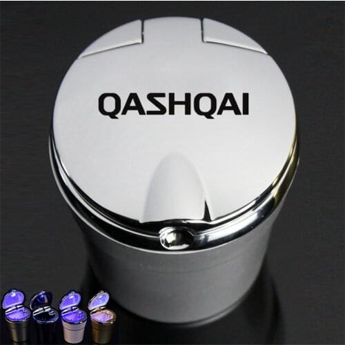 For Nissan Qashqai 2019 2020 Car Logo Ashtray With LED Light Car Ashtray Trash Box Creative Personality Ashtray Car Sign Ashtray