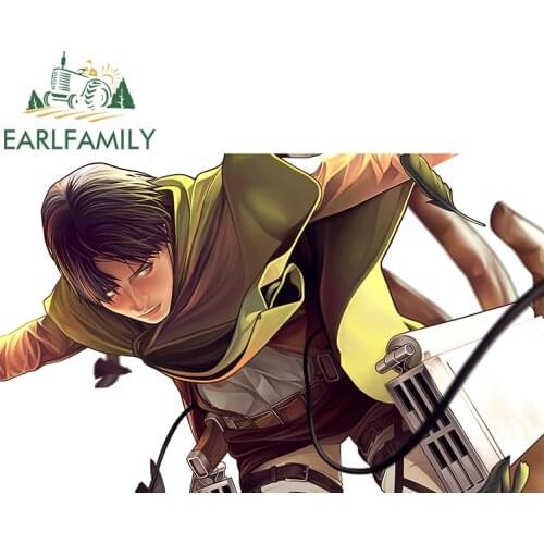 EARLFAMILY 13cm x 8cm For Attack on Titan Anime Character Car Stickers Waterproof Window Trunk Decal Motorcycle Laptop Decor