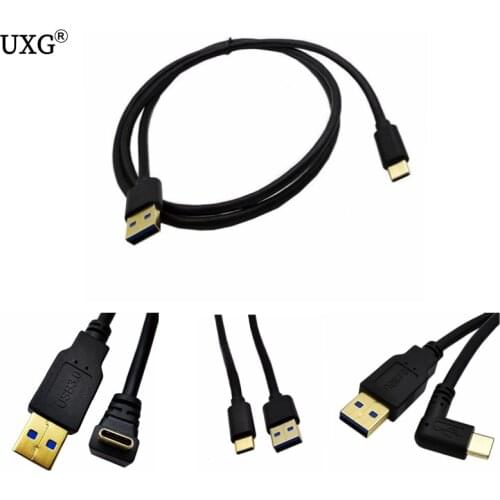 90 degrees USB 3.1 Type C USB-C Male Connector to Standard USB 3.0 Type A Male Data Cable Fast Charging Cord for Type-C Device
