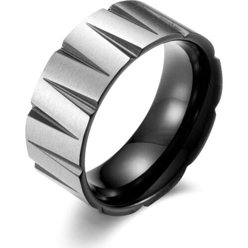 9mm Colorful Black Gold Color Male Men High Polishing Rings Fashion Jewelry Stainless Steel Party Gift Size 7 8 9 10 11 12