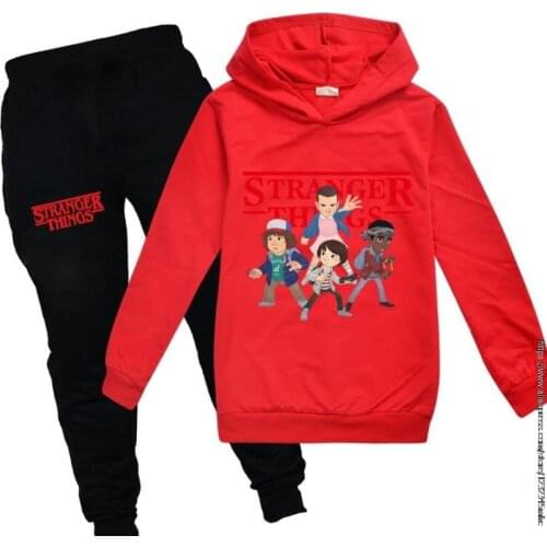 Girls Stranger Things Clothing Sets Children Fashion Hoodies And Pant Set Kids Clothing Spring Autumn Sports Suit Tracksuit