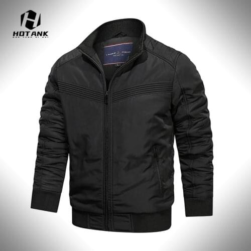 Large Size Mens Winter Thick Bomber Jacket Casual Fleece Coat Zipper Outwear Fashion Solid Color Windproof Jacket Men Clothing