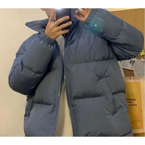 Winter 2021 New Style Solid Color Korean Fashion Cotton Padded Jacket Men Women Street Wear Hip Hop Parka Black Puffer jackets