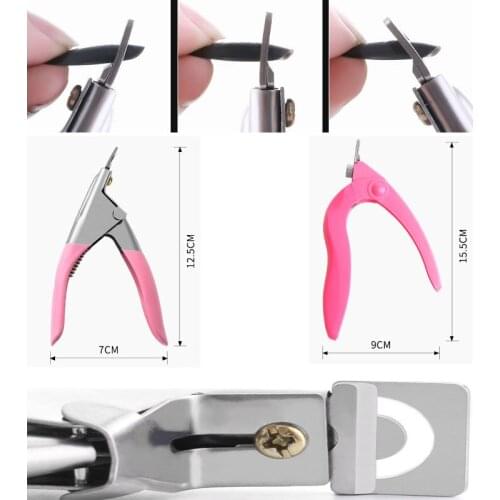 1 Pc Professional Nail Art Clipper Cutter UV Gel False Nail Tips Edge Cutters Stainless Steel U One Word Clippers Manicure Tool