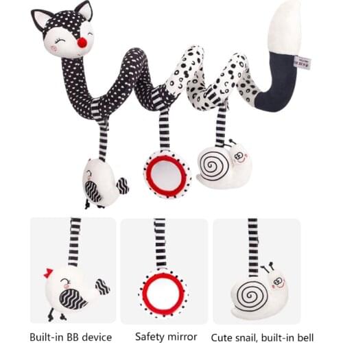 Cute Mirror&Bird Shaped Baby Gifts Infant Bed Around Decoration Hanging Toy with Bell Inside Food Grade Toys H055
