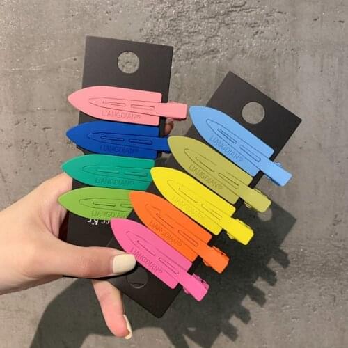 Fashion Woman Colorful Hair Clips Seamless Metal Barrettes No Mark Pin Curl Clip Makeup No Crease Hair Styling Tools Hairpin
