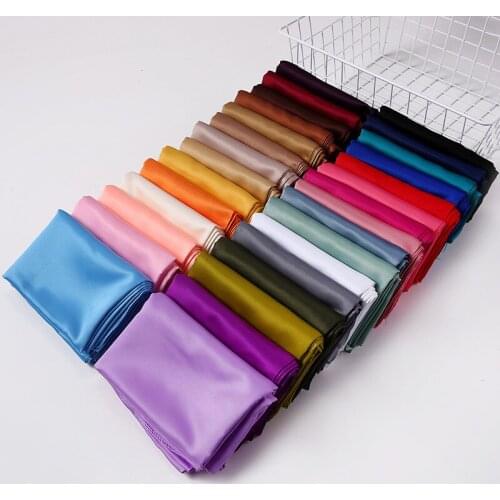 Muslim Silk Satin Hijab Scarf Women 2020 Satin Shawls and Wraps Head Scarf Female Plain Colors Arrival Smooth Matt Color Scarves