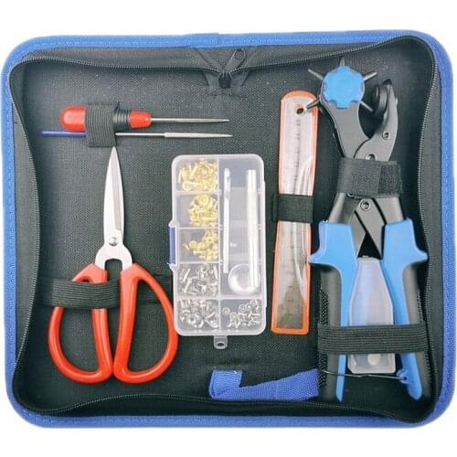 Hole Punch Plier Set, Revolving Punch Hole Tool Kit for Belts, Watch Bands, Dog Collars, DIY Home or Craft Projects