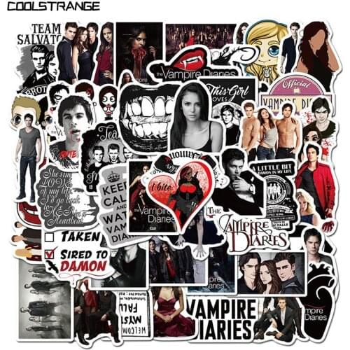10/30/50Pcs The Vampire Diaries Graffiti Stickers For Luggage Laptop Motorcycle Skateboard Guitar Phone Refrigerator Pegatinas