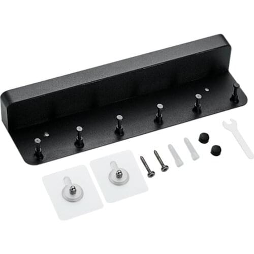 Wall Mount Key Holder Rack with 6 Hooks Storage Shelf Tray Kitchen Metal Hanger