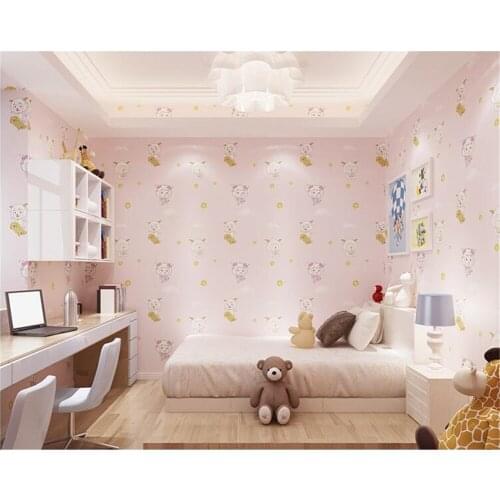 Beibehang Warm childrens room wallpaper lamb photo wallpaper non-woven pearl environmental protection home decoration Mural 3d