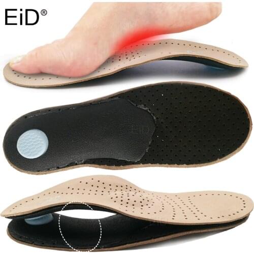 Derma Leather Orthopedic Insoles Orthotics Flat Feet Arch Support shoes sole Insole for feet O/X Leg Plantar fasciitis Feet Care