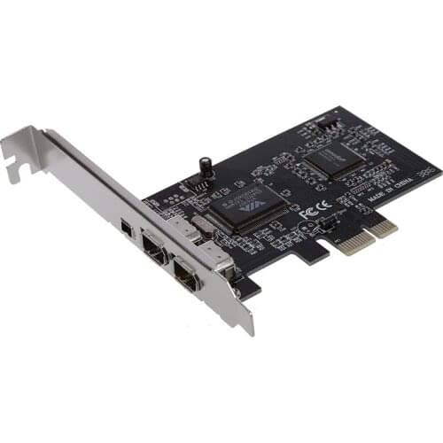 PCI Express x1 PCI-E FireWire 1394a IEEE1394 Controller Card 3 Port For Desktop