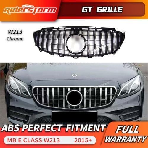 Front Mesh Grill W213 GT Grille E43 E450 W238 coupe Front Grill for Mercedez benz E200 E300 E250 E320 E350 E400 With Camera Hole