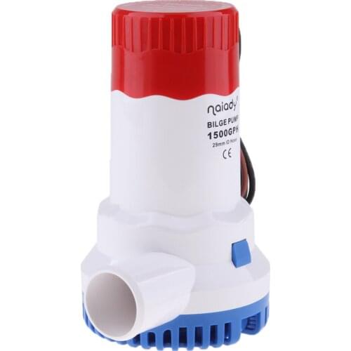 12V 1500GPH SUBMERSIBLE BILGE PUMP - Boat/Marine Water Pump 1-1/8'' Outlet