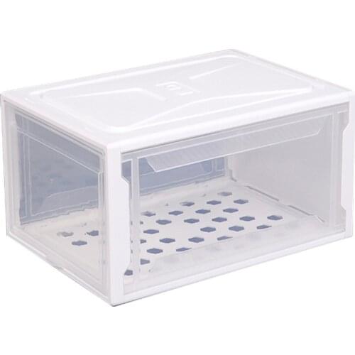 2pcs Transparent Basketball Shoes Box Sneaker Shoe Cabinet Foldable Plastic Storage Cabinet Dustproof Antimoisture Organizers