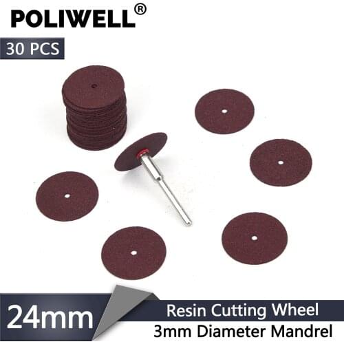 Resin Cutting Wheels 30pcs Circular Saw Blade Cut-Off Discs+3mm Diameter Mandrel Home DIY Kit for Dremel Rotary Cutting Tools