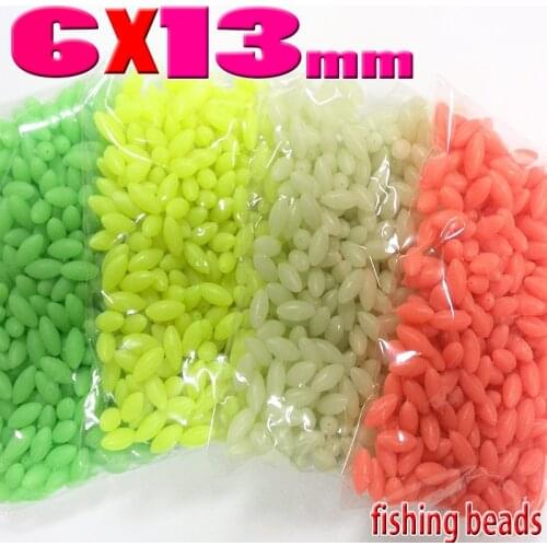 Fishing beads sea soft lure beads size:6mm*13mm quantity:600pcs/lot hole diameter:1.2mm