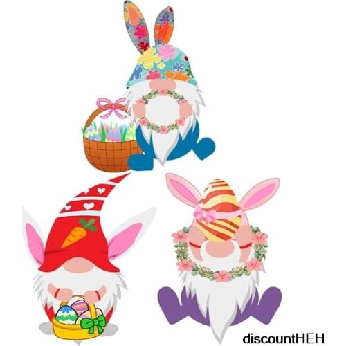 Happy Easter Sticker Cute Easter Cool Bunny Static Sticker Window Glass Decal Home Decoration Wall Sticker