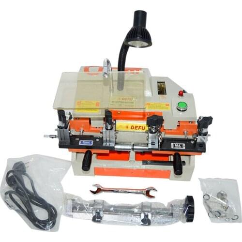 220V/50HZ Key Cutting Machine Multi-Fuctional Chucking Horizontal Double Head Keying Machine Key Duplicating Machine 100-E1