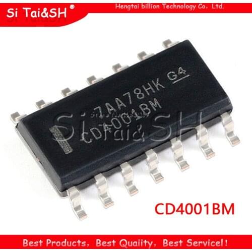 10pcs CD4001BM CD4001 HEF4001BT HEF4001 SOP-14 With each other Logic Gates CMOS Quad 2-In new original