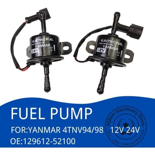 129612-52100 DC12V 24V Electronic Fuel Feed Pump For Yanmar 4TNV94 4TNV98 Upgrade Fuel Feed Pump