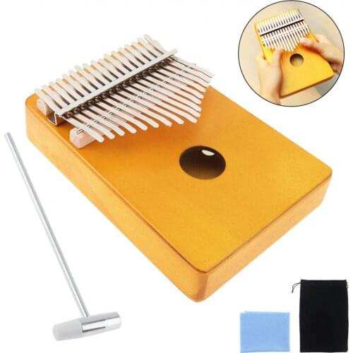17 Keys Thumb Piano Kalimba Single Board Pine Mbira Mini Keyboard Instrument