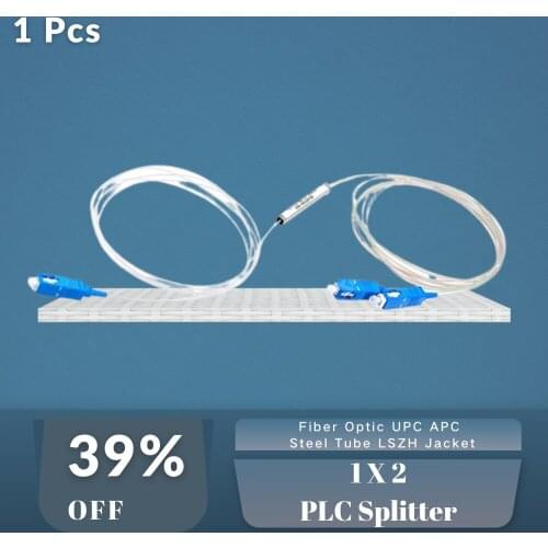1X2 PLC Fiber Optic Splitter SM With Steel Tube And LSZH Jacket High Quality