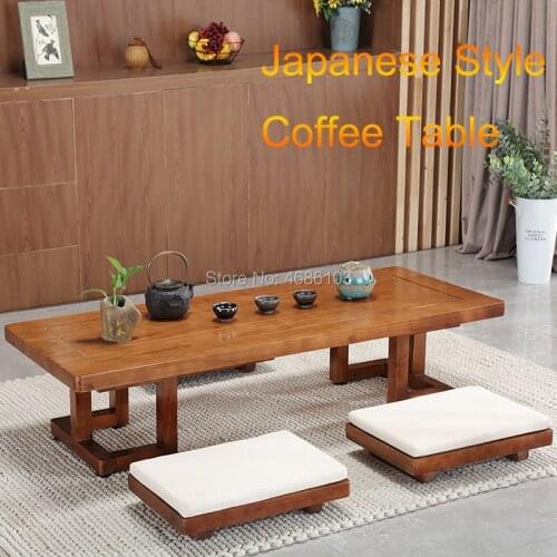 2019 Japanese Tatami Tea Table Solid Wooden Table Balcony Floating Window Table Kang Table Zen Low table basse de salon