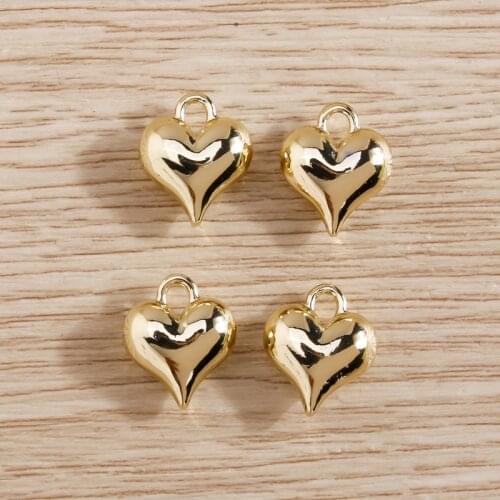 8pcs 9*11mm Charms Gold Color Love Hearts Charms Pendants for Making Necklaces Earrings Bracelets DIY Handmade Jewelry Findings