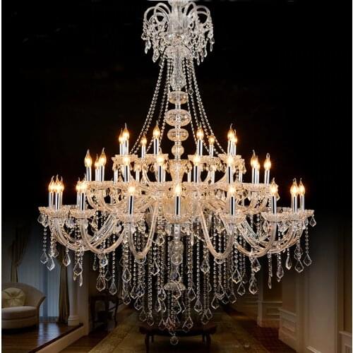Large led Ceiling Chandelier Crystal pendant fixture hotel long stair Chandeliers Living Room Chandelier Lighting 45 pcs 160 CM