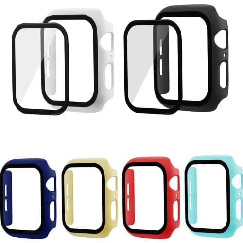 Watch Cover For Apple Watch Series 5 4 3 2 Tempered Glass Screen Protector Film Case For iWatch 42mm 38m 40mm 44mm Full Cover