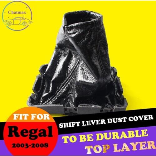Black Top Layer Leather Dust Cover for Buick Regal 2003-2008 2.0 Manual Car Gear Shift Lever Gaiter Handbrake Dust Cover