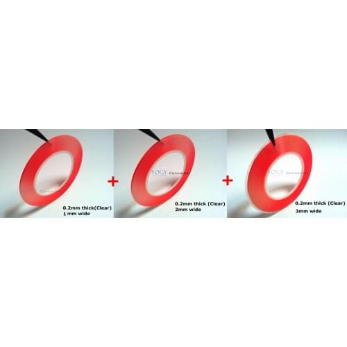 Mix 1mm+2mm+3mm wide Double Sided Adhesive Tape for Touch Screen /Display /Housing /Case /Cable Sticky free shipping