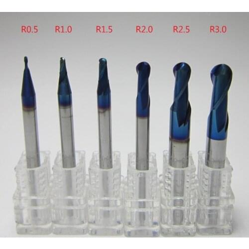 2 edge ball milling cutter, coating high hardness tungsten steel ball end milling cutter R0.5 R0.75 R1 R2.0 R3.0 R4.0 R5.0 R6.0