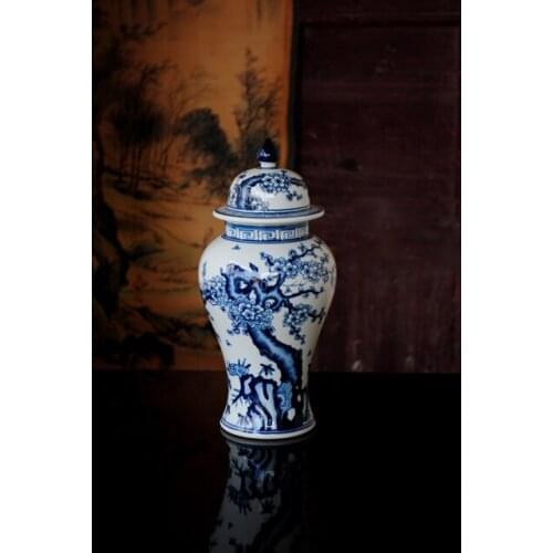 Jingdezhen ceramic temple jars Antique Porcelain ginger jars decorative vases ceramic bird jar