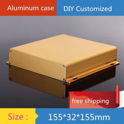KCase 155*32*155mm Mini Aluminum Amplifier Chassis/Electronics Instrument Case /plc Controller Shell AMP Enclosure case DIY Box