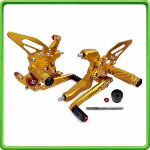 CNC Adjustable Rearsets rear set sets footrest foot rest pegs pedal for Ducati 959 Panigale 2016 2017 2018 2019 Gold
