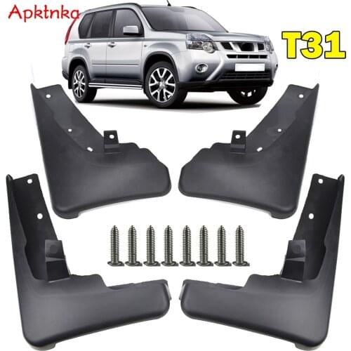 Set Molded Car Mud Flaps For Nissan X-Trail T31 2008-2013 Xtrail Splash Guards Mud Flap Mudguards Fender 2009 2010 2011 2012