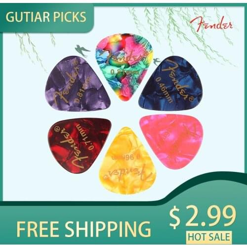 Free Shipping 6 Pcs Celluloid Guitar Picks Mediator Thickness 0.46 0.71 0.81 0.96 MM - Color Random Universal Pick For All