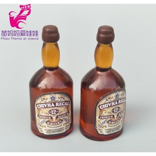 Mini wine bottle for dinner food model for 1/8 1/12 bjd ob11 doll house kitchen diy decoartion accessories