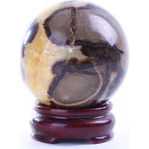 MOKAGY 80mm Natural Septarium Quartz Crystal Ball for Decoration 1pc