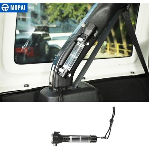 MOPAI Safety Hammer for Jeep Wrangler JL 2018+ Car Solar Escape Rescue Flashlight Accessories for Jeep Wrangler JL 2020